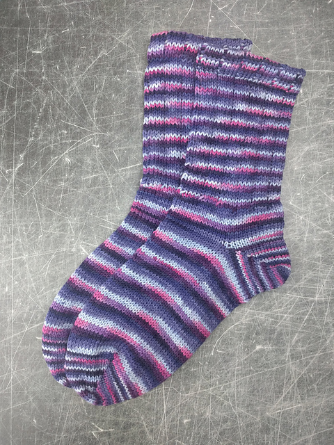 CSM Top Down Sock with Mock Rib Leg