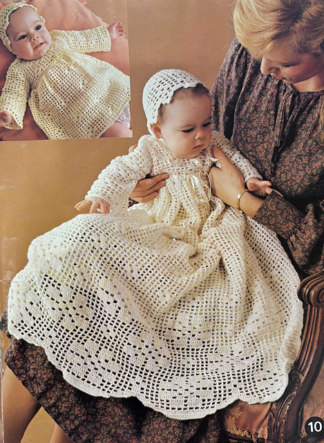 10. Baby's Dress/Christening Robe and Bonnet