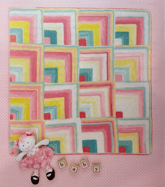 Mitred Squares Baby Afghan