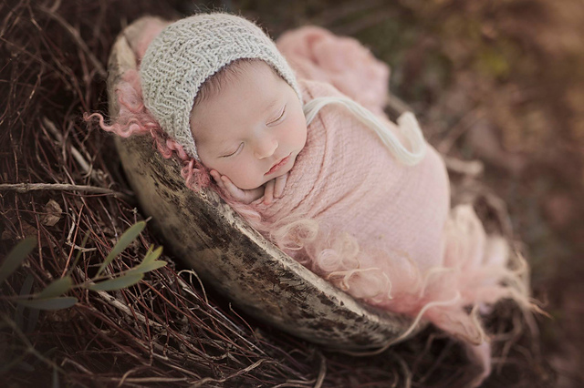 Herringbone Newborn Bonnet