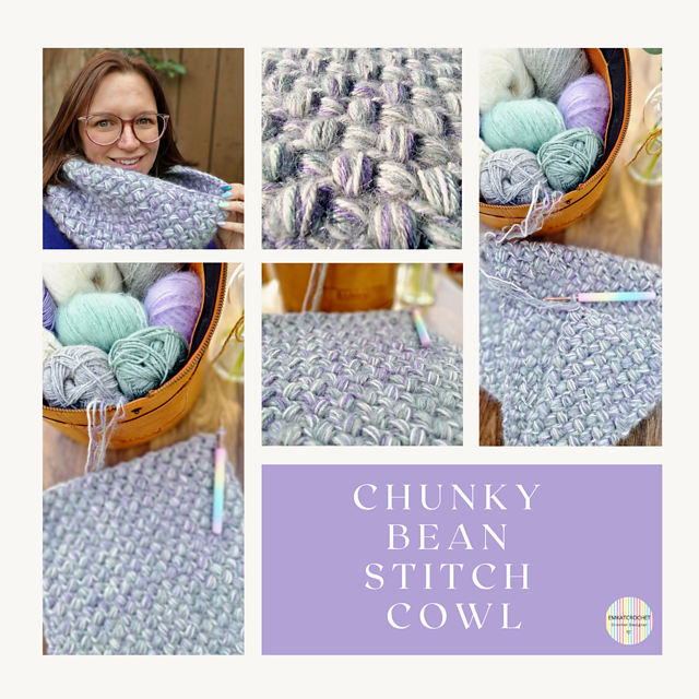 Chunky Bean Stitch Cowl