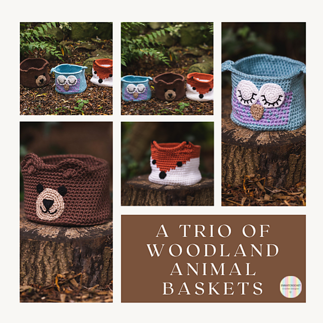 Trio Of Woodland Animal Baskets