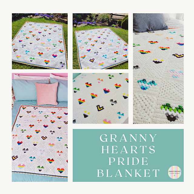 Granny Hearts Pride Blanket