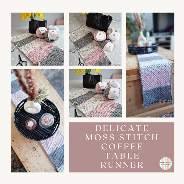 Delicate Moss Stitch Coffee Table Runner