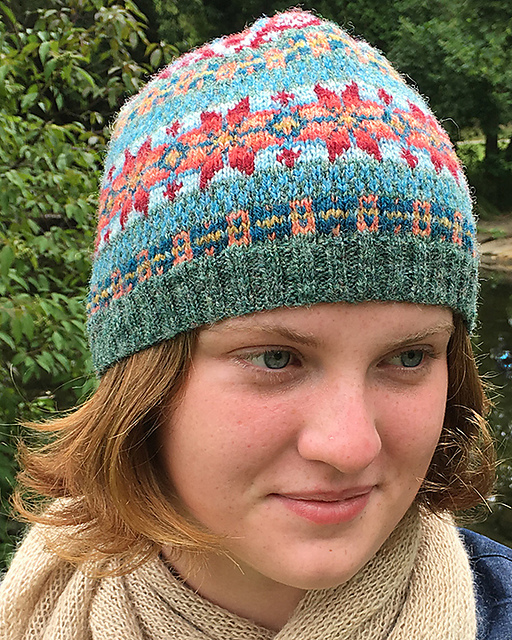 Diamond Rose Fair Isle Hat