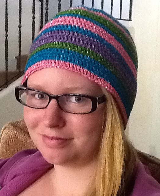 Striped Sparkly Beanie Hat