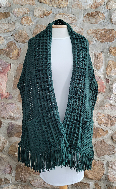 Mini Waffle Pocket Shawl