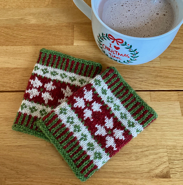 Poinsettia wrist warmers