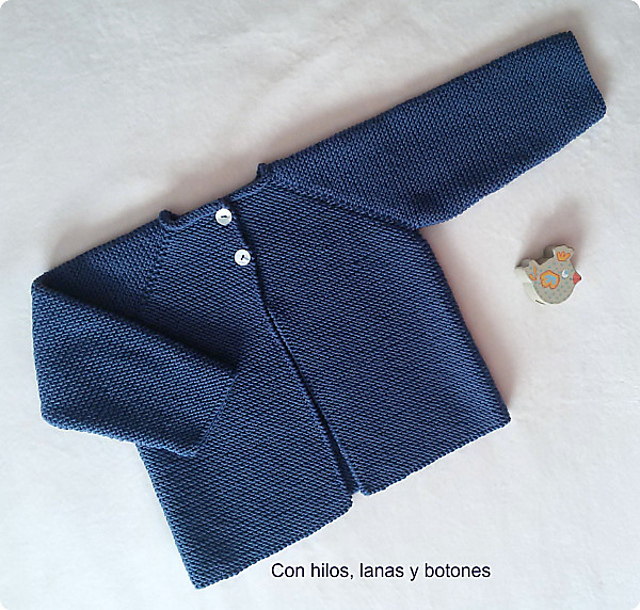 Chaqueta básica en punto bobo
