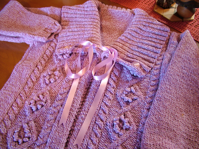 Design D - Flower Motif Cardigan Jacket
