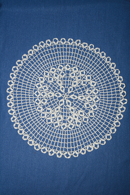Lacis Crochet Blue Doily