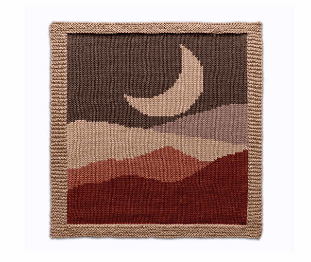 Crescent Moon Knit Square