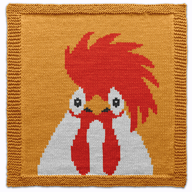 Rooster Colorwork Square