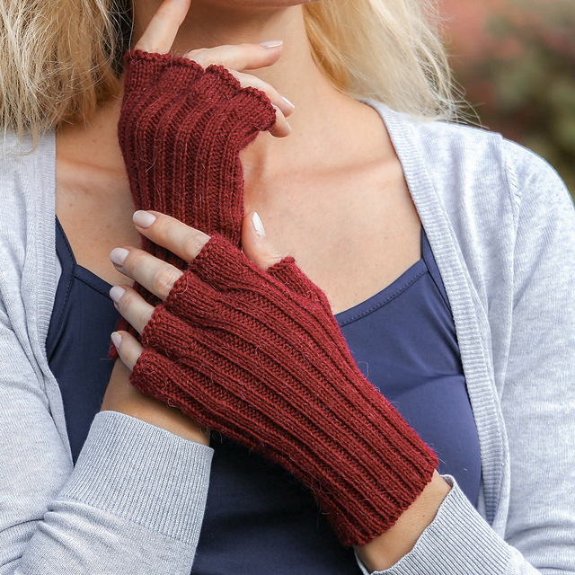 Half finger ribbed gloves Machine