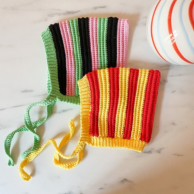 Candy Stripes baby bonnet