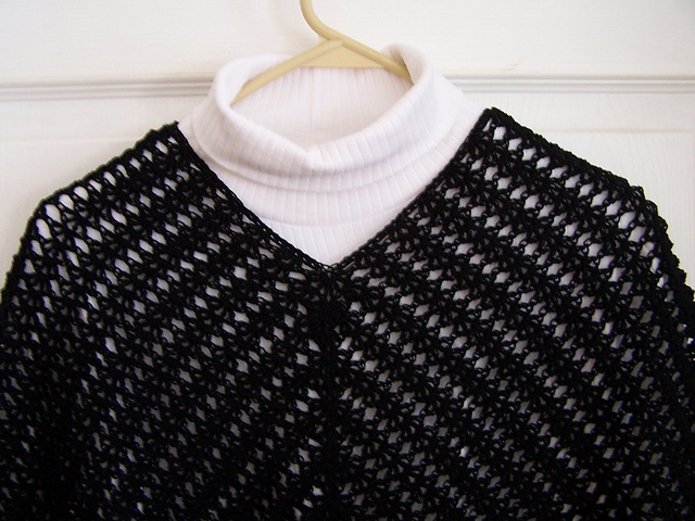 Lacy Black Poncho