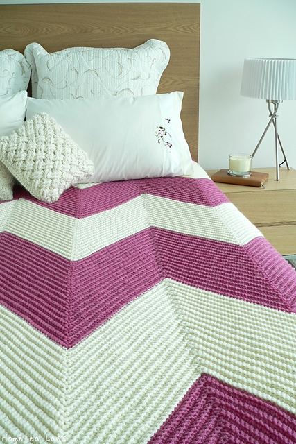 Coconut Ice Chevron Blanket