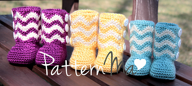 Chevron Baby Booties