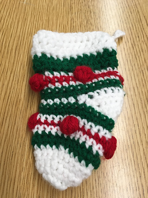 Bobble and stripes stocking
