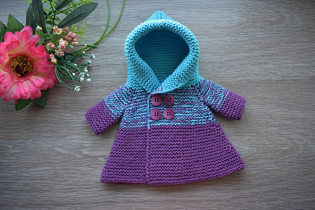 Knitted coat for doll 12 inch/30cm