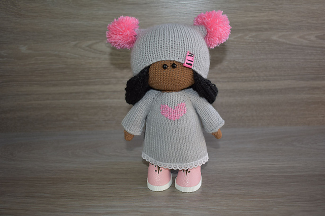 Dress and hat for doll 8 inch
