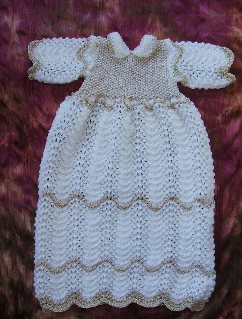 Christening Gown in White and Gold