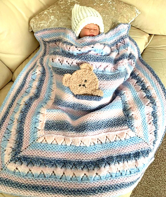 Teddy In A Pocket baby blanket