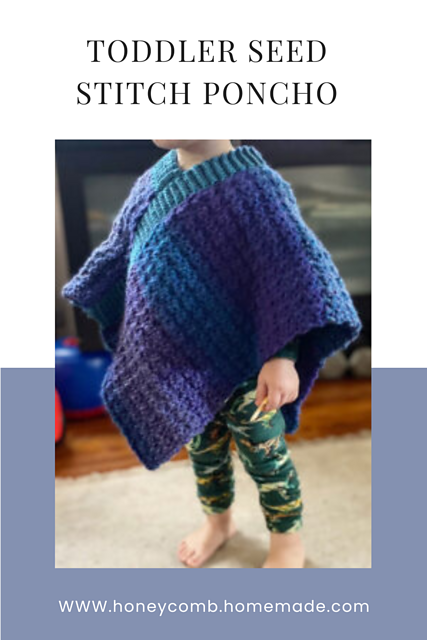 seed stitch toddler poncho