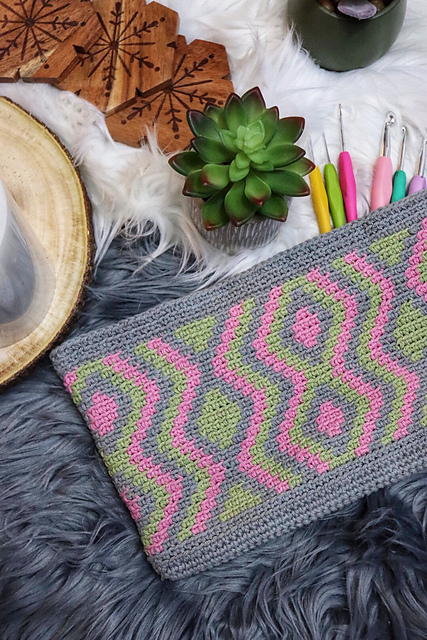 Diamond Tapestry Clutch