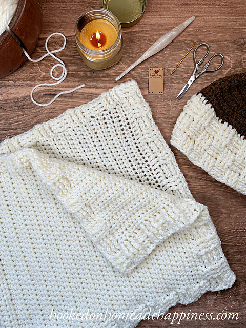 Basketweave Border Scarf