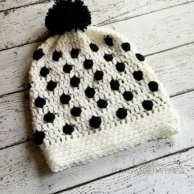 Black and White Bobble Beanie