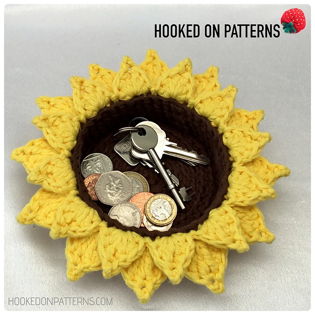 Free Crochet Sunflower Basket Pattern