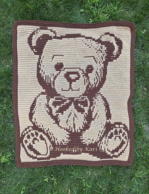 Tommy the Teddy - Overlay Mosaic Baby Blanket