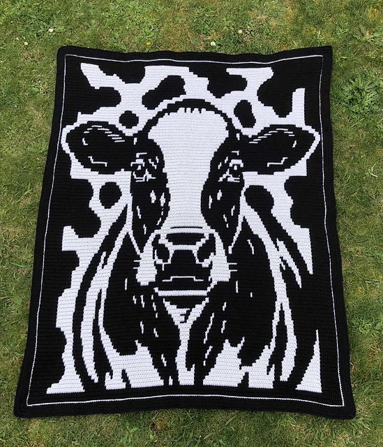Ravelry: Bessie the Cow - Overlay Mosaic Crochet Blanket pattern