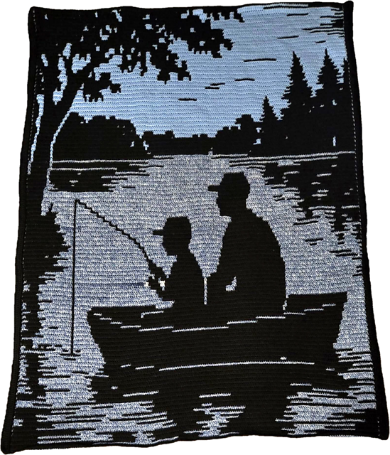 Fishing Buddies - Overlay Mosaic Crochet Blanket