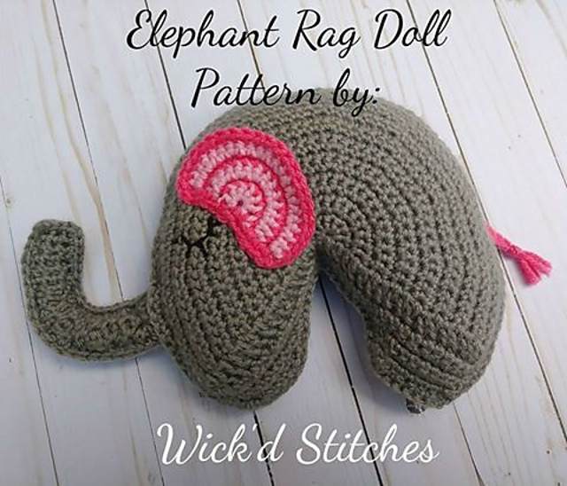 Ravelry Elephant Rag Doll pattern by Brenda Smith