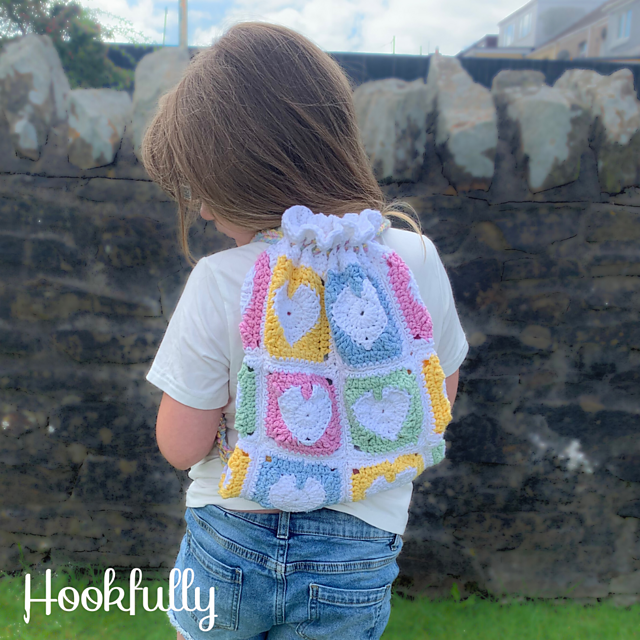 Heart Granny Square Backpack