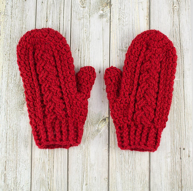 Braided Cables Mittens