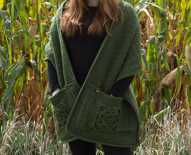 Succulent Garden Pocket Shawl