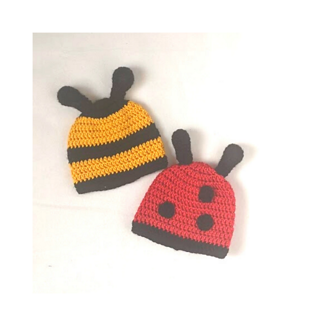 Ladybug and Bumblebee Beanies