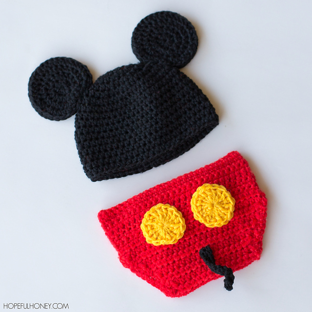 Mickey Mouse Hat & Diaper Cover