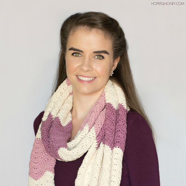 Antique Rose Ripple Infinity Scarf
