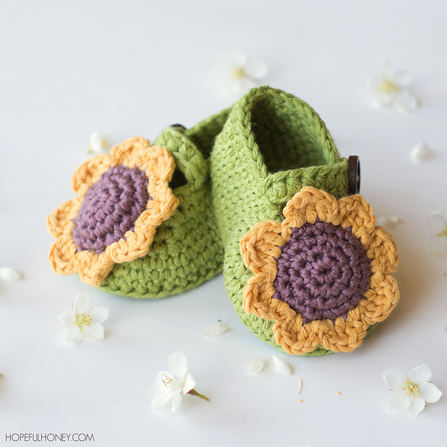 Sunflower Baby Booties