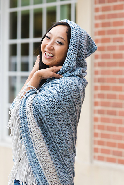 Ravelry: Blue Sage Hooded Shawl pattern by Olivia Kent