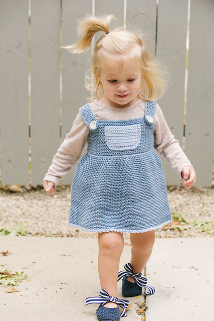 Frosted Bluebell Cloche Hat & Overall Dress Set