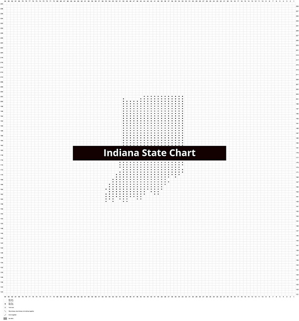 Indiana Chart for Simply Stated Pillow