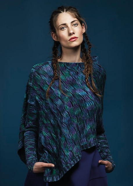 Ärmelponcho Blaue Lagune