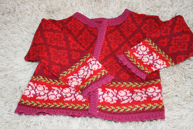 13611 Cardigan, Cap and Wrist Warmers