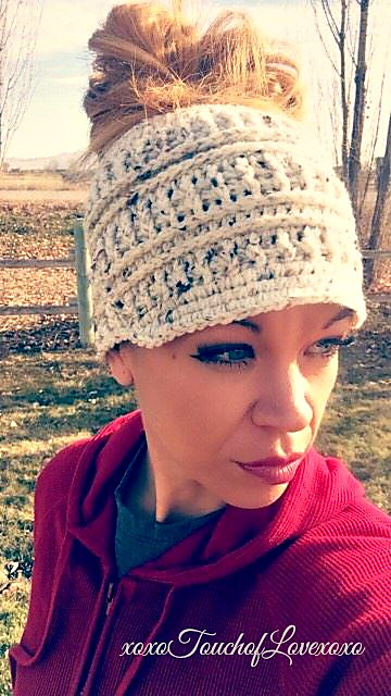 Messy Bun Hat with Brim