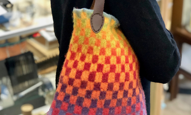 Checkerboard Felted Tote